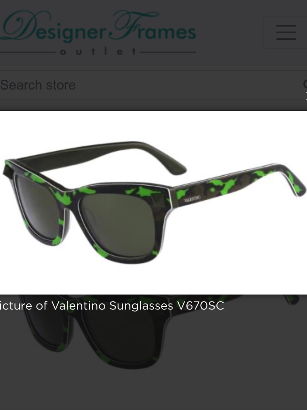 Valentino V670SC 741 Rockstud camouflage green sunglasses